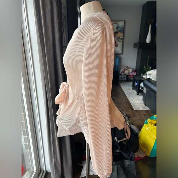 Gracia balloon sleeve blouse cream/blush size L new with tags - Picture 4 of 9